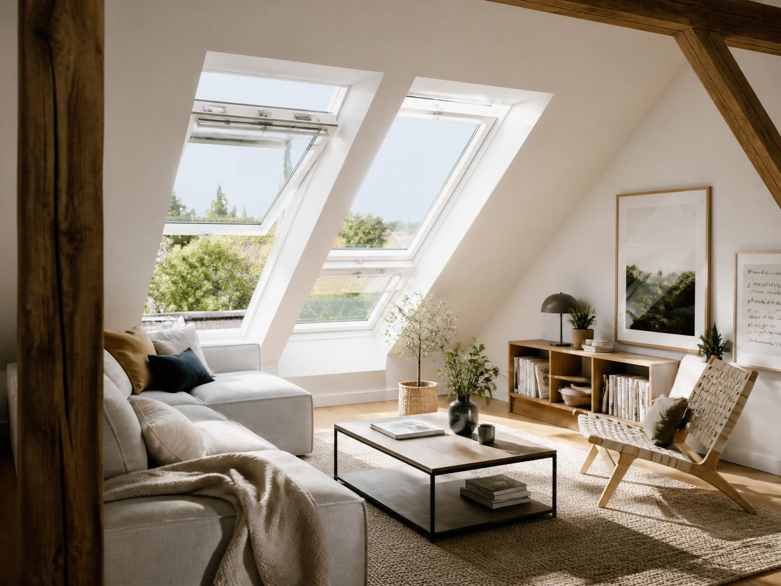 Helles Dachgeschoss mit modernen VELUX-Dachfenstern
