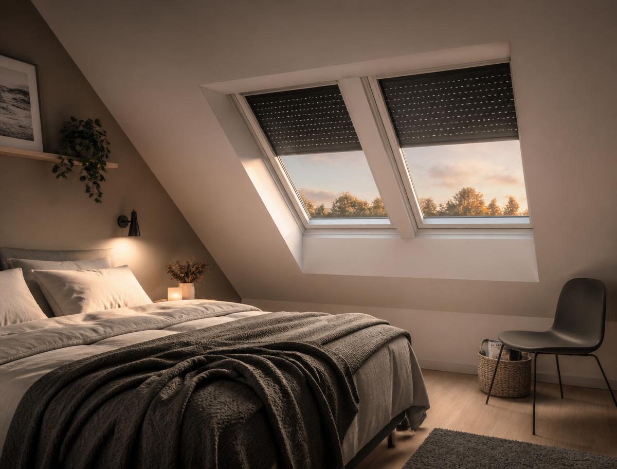 Schlafzimmer mit Verdunkelung